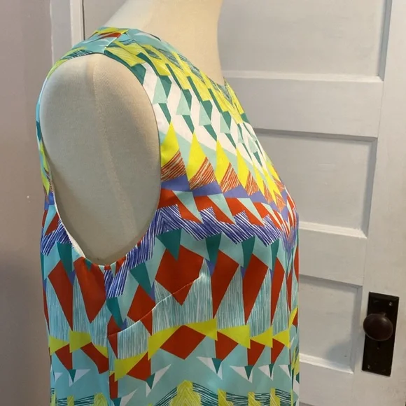 M by Missoni Geometric Print Abstract Sleeveless Shift Dress, Size 8 - Picture 9 of 14